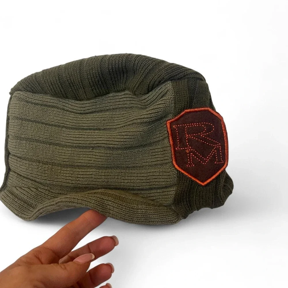 Renuar men's olive green wool knit beanie